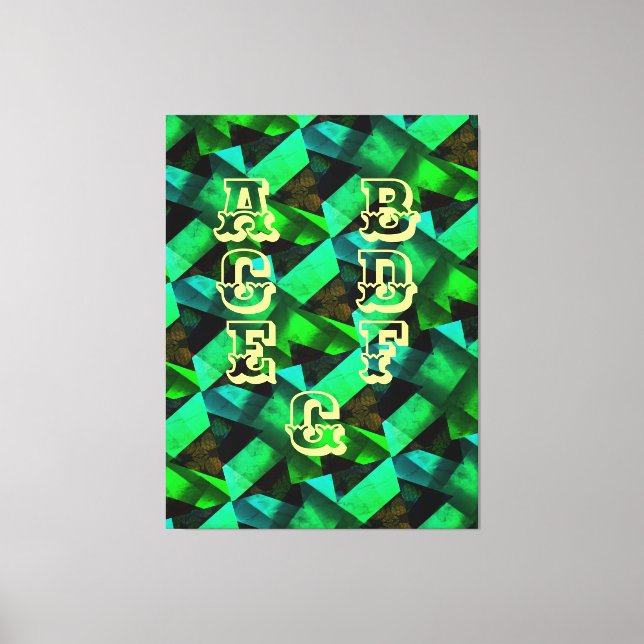 Modern - BLACK-GRÖNT-BLUE-GULT-väldigt fin Canvastryck (Framsida)