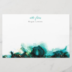 Modern Bläck-Grönt - En anteckning från design Brevpapper