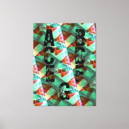 Modern-BLACK-GRÖNT-GULT-Mycket bra Kanvastryck