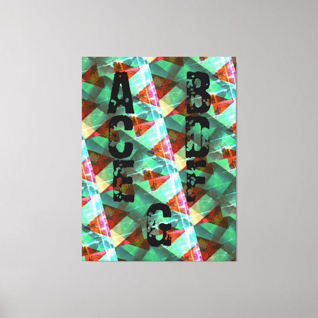 Modern-BLACK-GRÖNT-GULT-Mycket bra Kanvastryck (Framsida)