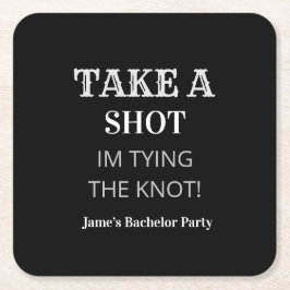 Modern Black Groom Bachelor Party tar ett steg fra Underlägg Papper Kvadrat