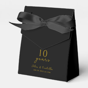 Modern Black & Guld 10:e Bröllop-årsdagen Party Presentaskar