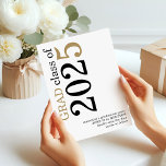 Modern Black Guld 2024 Studenten Spara Datumet<br><div class="desc">Modern Black Guld Text 2024 White Studenten. Tillgänglig digitalt och utskriven. En typografisk contemporary med stor typografi av snyggten roterad och till den lämnat sidan överst i svartvitt och guld. Anpassa enkelt resten av texten.</div>