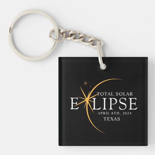 Modern Black & Guld 2024 Texas Total Solar Eclipse (Framsidan)