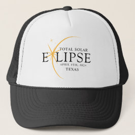 Modern Black & Guld 2024 Texas Total Solar Eclipse Keps