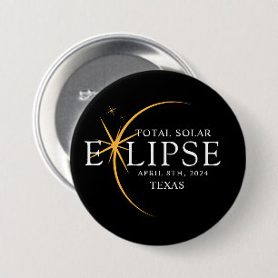 Modern Black & Guld 2024 Texas Total Solar Eclipse Knapp