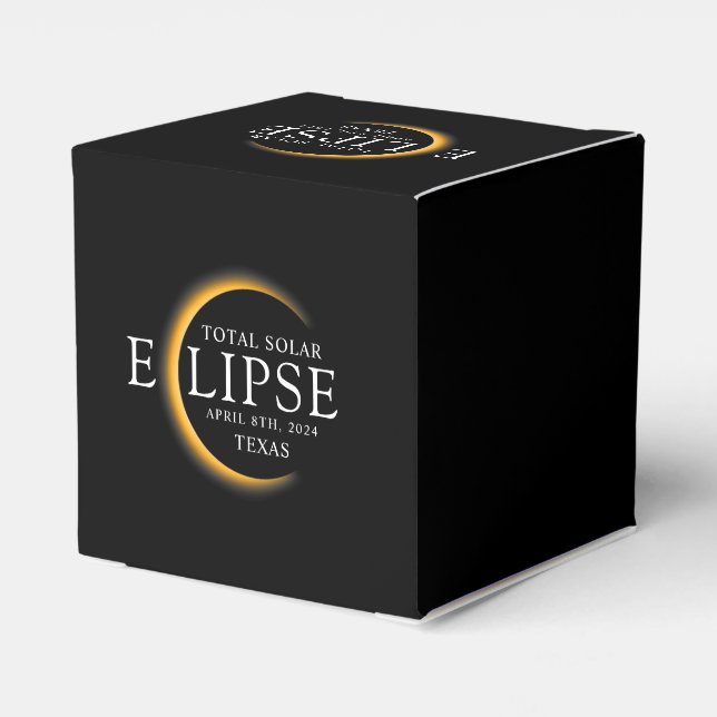 Modern Black & Guld 2024 Texas Total Solar Eclipse Presentaskar (Baksidan Sidan)