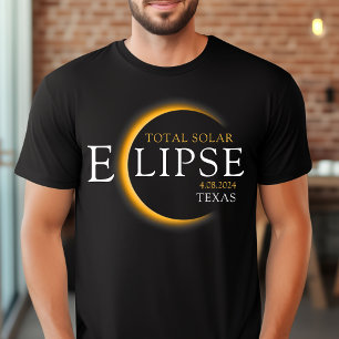 Modern Black & Guld 2024 Texas Total Solar Eclipse T Shirt
