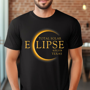 Modern Black & Guld 2024 Texas Total Solar Eclipse T Shirt