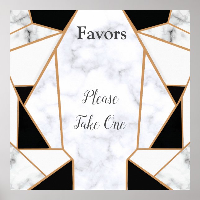 Modern Black Guld Abstrakt om Vita marmor Poster (Framsidan)