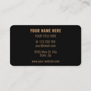 Modern Black - Guld Business Personlig Elegant Visitkort