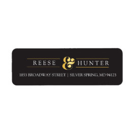 Modern Black Guld Elegant bröllop-etiketter Returadress Etikett