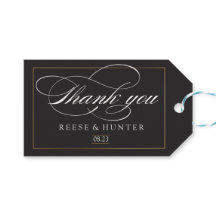 Modern Black Guld Elegant bröllop Tack