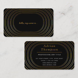 Modern Black & Guld Elegant Hej Visitkort