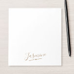 Modern Black Guld Feminine-skript Namn Anteckningsblock<br><div class="desc">Modern Black Guld Feminine Script Namn anteckningsblock. Anpassa enkelt det här moderna anteckningsblocket för elegant med ditt eget namn.</div>
