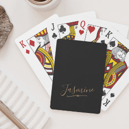 Modern Black Guld Feminine-skript Namn Casinokort