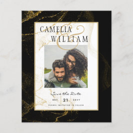 Modern Black Guld Glitter Bröllop Flygblad