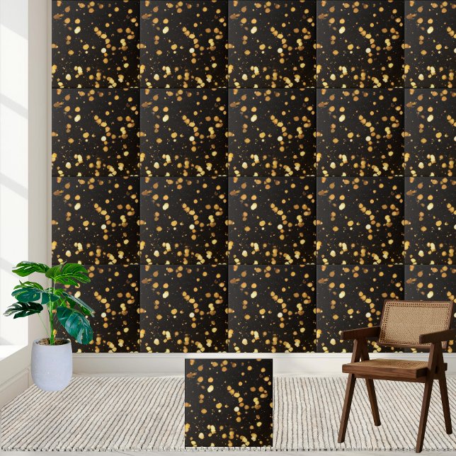 Modern Black Guld Glitter Golv Köksfireplace Kakelplatta (Modern Black Gold Glitter Floor Kitchen Fireplace Ceramic Tile)