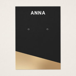 Modern Black Guld judelry Earring Visning Card Visitkort