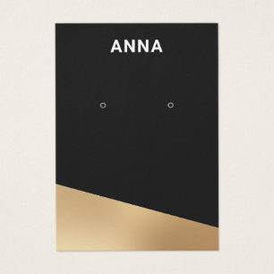 Modern Black Guld judelry Earring Visning Card Visitkort