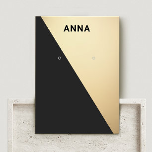 Modern Black Guld judelry Earring Visning Card Visitkort