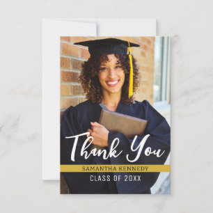 Modern Black & Guld-klass med 2 025 Grad Cap Photo Tack Kort