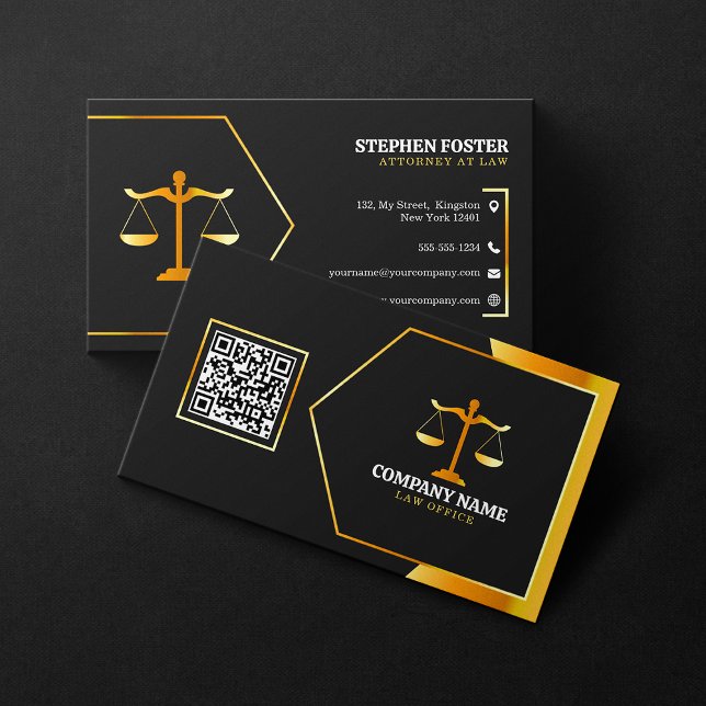 Modern Black, Guld Law Office  Lawyer Visitkort (Skapare uppladdad)