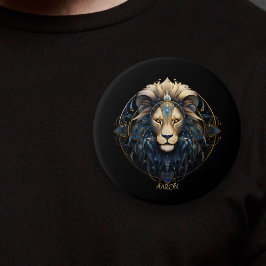 Modern Black Guld Lejon Zodiac Sign Astrology Leo Knapp