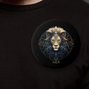 Modern Black Guld Lejon Zodiac Sign Astrology Leo Knapp