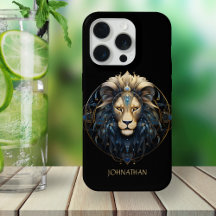 Modern Black Guld Lejon Zodiac Sol Skriv Namn Leo