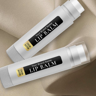 Modern Black & Guld Lipstick Lip Balm - vattentätt Klistermärke