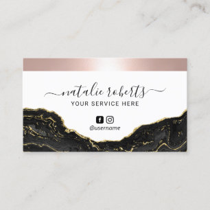 Modern Black & Guld Marble ro i Guld Visitkort