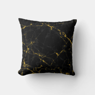 Modern Black & Guld Marble Stone Kudde