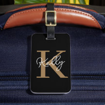 Modern Black Guld Monogram