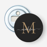 Modern Black Guld Monogram Elegant Feminine-skript