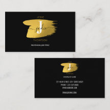 Modern Black & Guld Monogram Initial