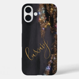 Modern Black Guld Monogrammed Fodral-Mate iPhone