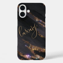 Modern Black Guld Monogrammed Fodral-Mate iPhone