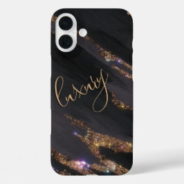 Modern Black Guld Monogrammed Fodral-Mate iPhone