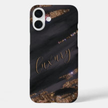 Modern Black Guld Monogrammed Fodral-Mate iPhone
