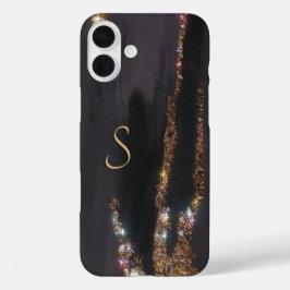 Modern Black Guld Monogrammed Fodral-Mate iPhone