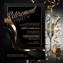 Modern Black Guld Pension Party