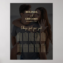 Modern Black Guld Photo Overlay Bröllop Poster