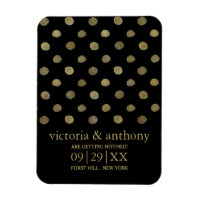 Modern Black & Guld Polka dots sparar datum