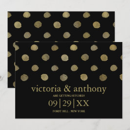 Modern Black & Guld Polka dots sparar datum Spara Datumet