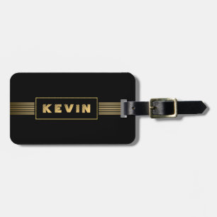 Modern Black&Guld Rand Bagagebricka