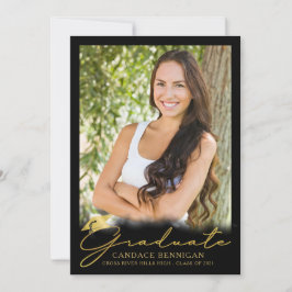 Modern Black Guld Script 5 Photo Studenten Meddelande