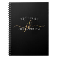 Modern Black Guld Script Monogram Namn Snyggt