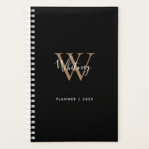 Modern Black Guld Script Namn Monogram 2023