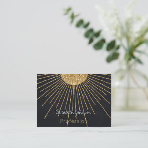 Modern Black Guld Shining Sol Visitkort